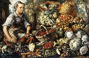 Joachim Beuckelaer Market Woman with Fruit, Vegetables and Poultry USA oil painting artist